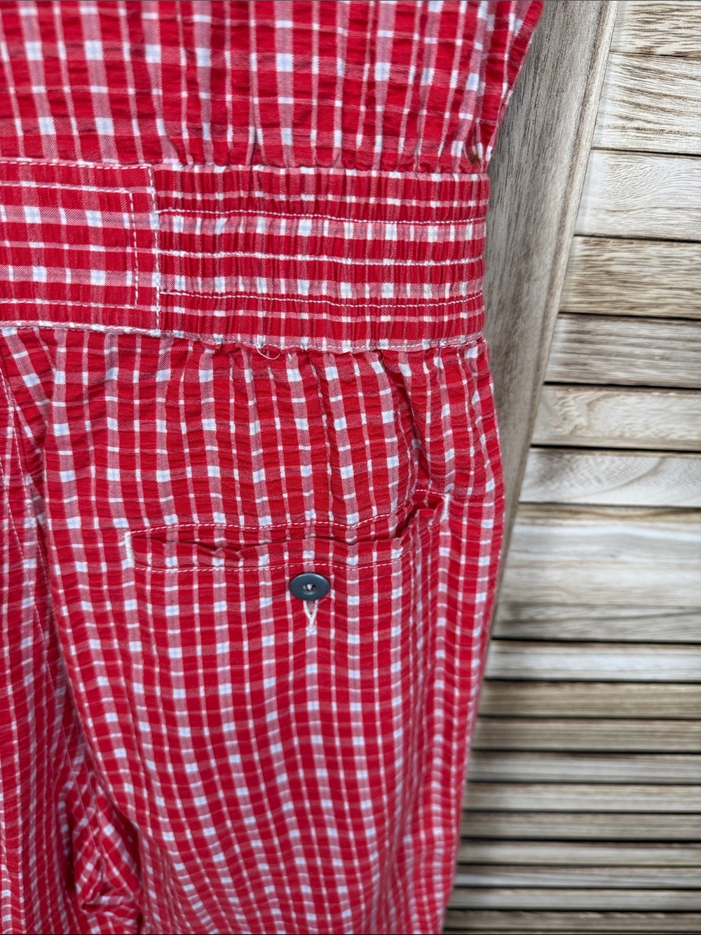 LizWear Ruby Gingham Seersucker Plaid Sleeveless Jumpsuit Vintage Circa 1980's 4 - Picture 11 of 14